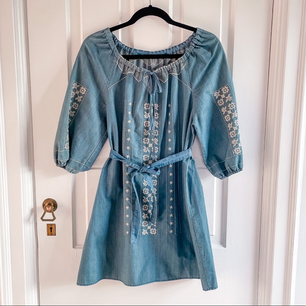 Vintage boho demon dress with embroidery detail